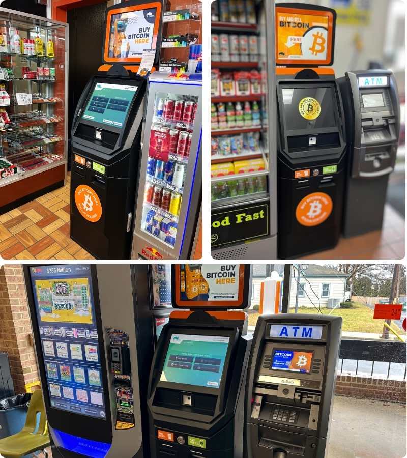 ChainBytes Bitcoin ATMs installed alongside cash ATMs and lottery machines at three retail locations