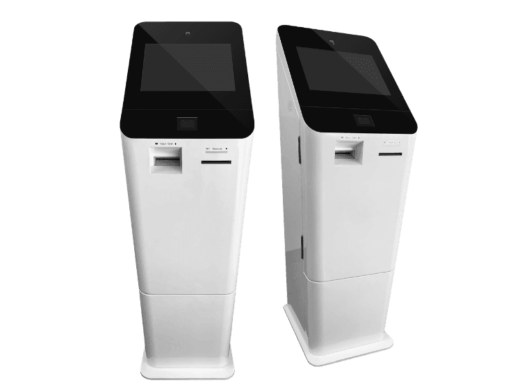 ChainBytes Model V Bitcoin ATM — compact kiosk, front and angled views