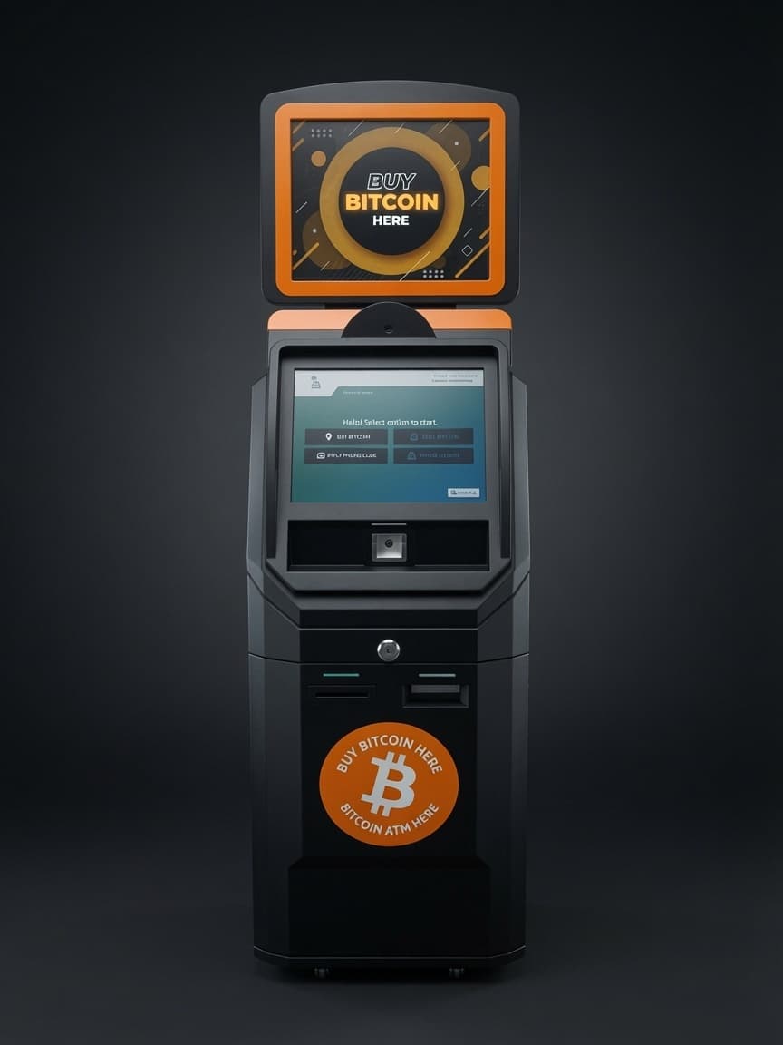 ChainBytes Universal Bitcoin ATM kiosk with orange Buy Bitcoin topper display