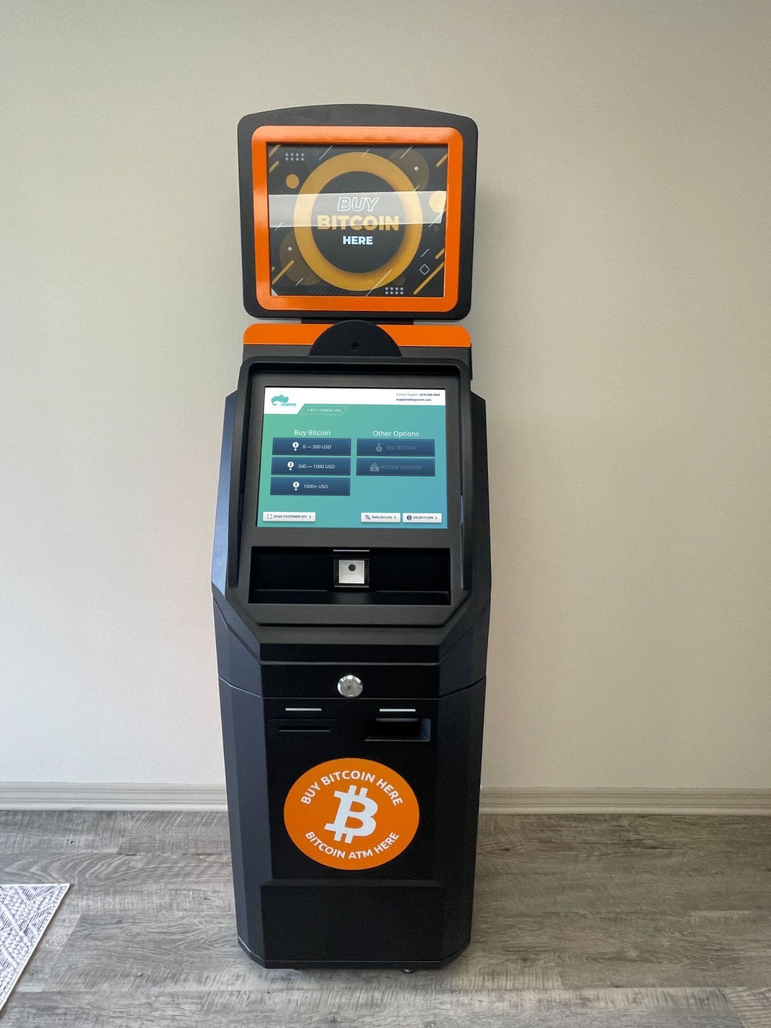 ChainBytes Universal Bitcoin ATM — flagship kiosk with topper sign and dual cash/receipt slots